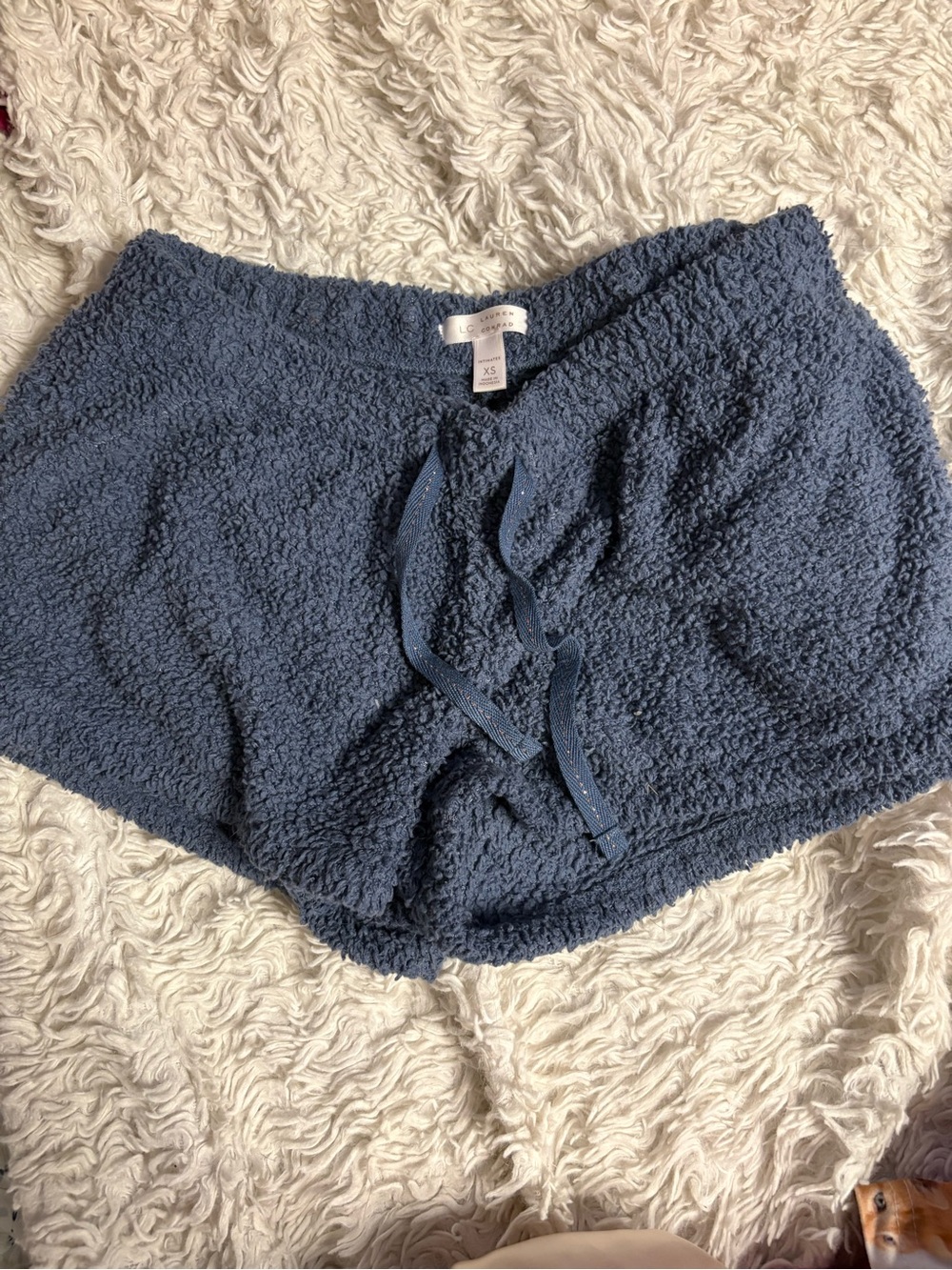 LC Lauren Conrad Plush Blue Sherpa Shorts